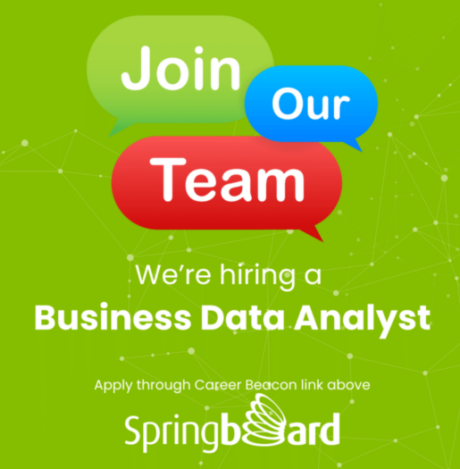 We’re hiring a data analyst, come join the Springboard team logo